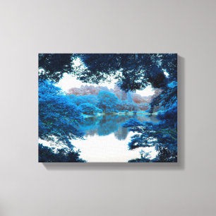 Blaue Farbe cool, einzigartige Natur, See Leinwanddruck