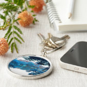 Blaue Farbe cool, einzigartige Natur, See Schlüsselanhänger (Seite)