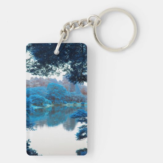 Blaue Farbe cool, einzigartige Natur, See Schlüsselanhänger (Rückseite)