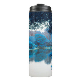 Blaue Farbe cool, einzigartige Natur, See Thermosbecher