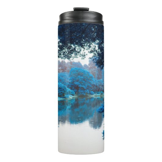 Blaue Farbe cool, einzigartige Natur, See Thermosbecher (Vorderseite)