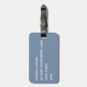 Blaue Farbe des Krans Gepäckanhänger (Rückseite vertikal)