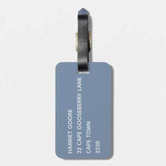 Blaue Farbe des Krans Gepäckanhänger (Rückseite vertikal)