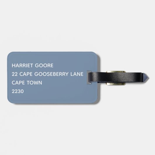 Blaue Farbe des Krans Gepäckanhänger (Rückseite horizontal)