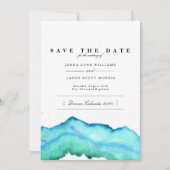 Blaue Farbe | Elegant Save the Date (Vorderseite)