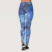 Blaue Farbe gießt Leggings (Rückseite)