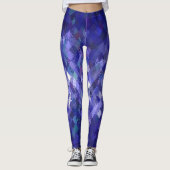 Blaue Farbe-Mischung Harlekin-Muster-Leggings Leggings (Vorderseite)