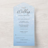 Blaue Farbe mit weißen Schneeflocken All In One Einladung (Innen Boden)