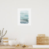 Blaue Farbe Pinselstriche Poster (Küche)