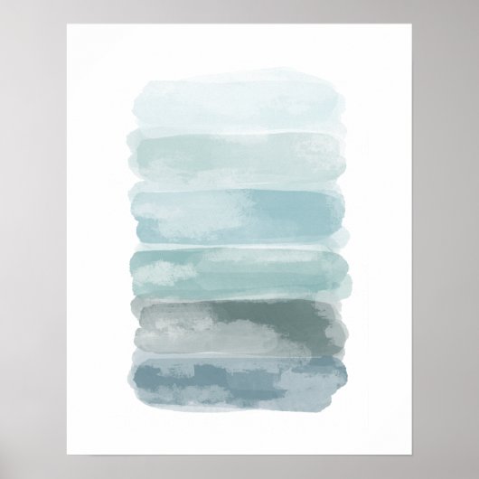 Blaue Farbe Pinselstriche Poster (Vorne)