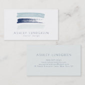 Blaue Farbe Pinselstriche Schlaganfälle Moderne Visitenkarte (Vorne/Hinten)