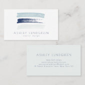 Blaue Farbe Pinselstriche Schlaganfälle Moderne Visitenkarte (Vorne/Hinten)