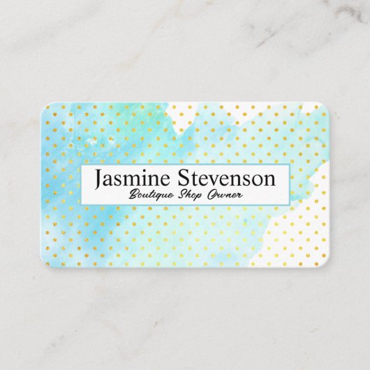 Blaue Farbe | Polka Dot Pattern Visitenkarte (Vorderseite)