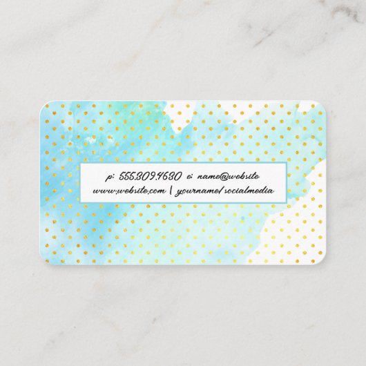 Blaue Farbe | Polka Dot Pattern Visitenkarte (Rückseite)
