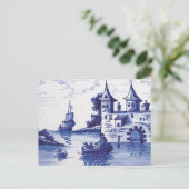 Blaue Farbe Postkarte (Stehend Vorderseite)
