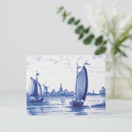 Blaue Farbe Postkarte (Stehend Vorderseite)