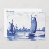 Blaue Farbe Postkarte (Vorne/Hinten)