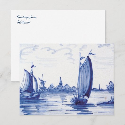 Blaue Farbe Postkarte (Vorne/Hinten)