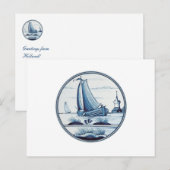 Blaue Farbe Postkarte (Vorne/Hinten)