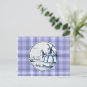 Blaue Farbe Postkarte (Stehend Vorderseite)