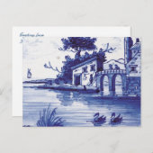 Blaue Farbe Postkarte (Vorne/Hinten)