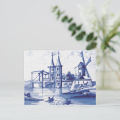 Blaue Farbe Postkarte (Stehend Vorderseite)