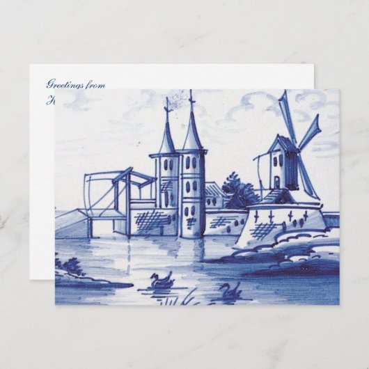 Blaue Farbe Postkarte (Vorne/Hinten)