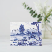 Blaue Farbe Postkarte (Stehend Vorderseite)