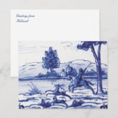 Blaue Farbe Postkarte (Vorne/Hinten)