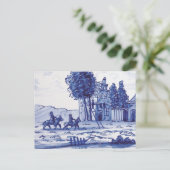 Blaue Farbe Postkarte (Stehend Vorderseite)