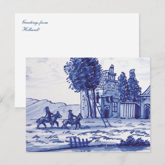 Blaue Farbe Postkarte (Vorne/Hinten)