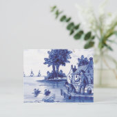 Blaue Farbe Postkarte (Stehend Vorderseite)