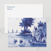 Blaue Farbe Postkarte (Vorne/Hinten)