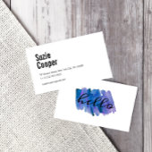 Blaue Farbe Rosa Moderne Visitenkarte