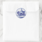 Blaue Farbe Runder Aufkleber (Tasche)