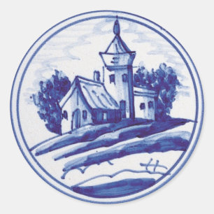 Blaue Farbe Runder Aufkleber