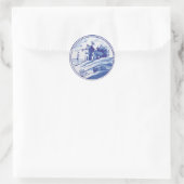 Blaue Farbe Runder Aufkleber (Tasche)