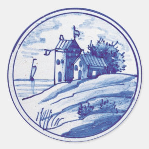 Blaue Farbe Runder Aufkleber