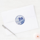 Blaue Farbe Runder Aufkleber (Umschlag)