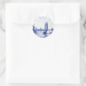 Blaue Farbe Runder Aufkleber (Tasche)