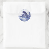 Blaue Farbe Runder Aufkleber (Tasche)