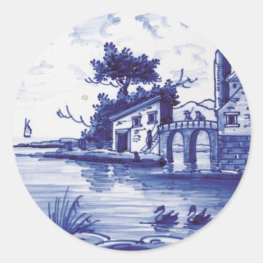 Blaue Farbe Runder Aufkleber (Vorderseite)