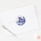 Blaue Farbe Runder Aufkleber (Umschlag)