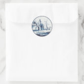 Blaue Farbe Runder Aufkleber (Tasche)