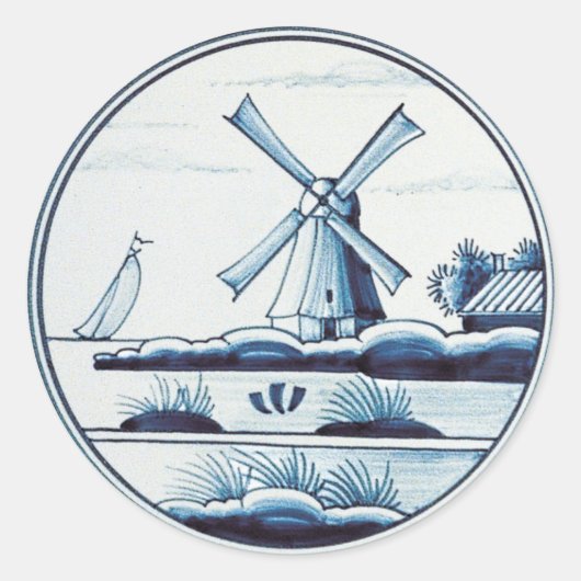 Blaue Farbe Runder Aufkleber (Vorderseite)