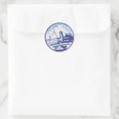 Blaue Farbe Runder Aufkleber (Tasche)