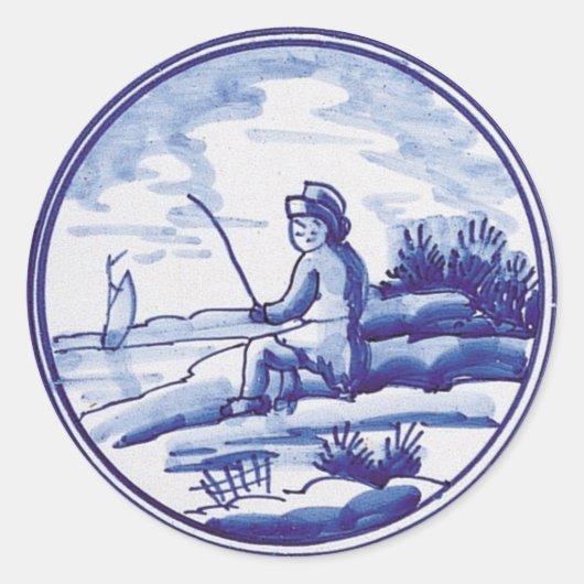 Blaue Farbe Runder Aufkleber (Vorderseite)