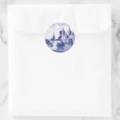 Blaue Farbe Runder Aufkleber (Tasche)