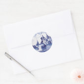 Blaue Farbe Runder Aufkleber (Umschlag)