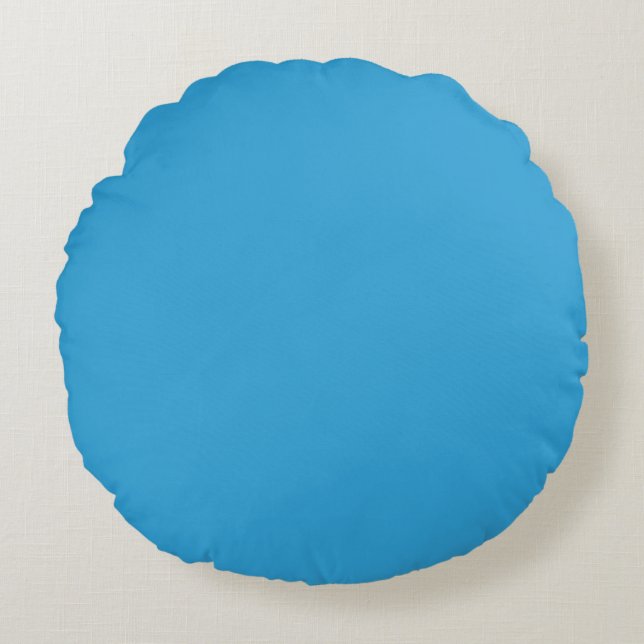 Blaue Farbe Rundes Kissen (Vorderseite)